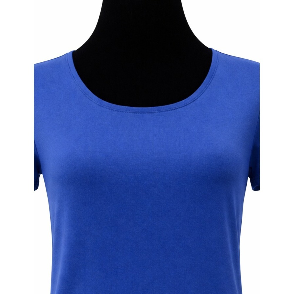 Chico's The Ultimate Tee Womens Short Sleeve T-Shirt Top Size 0 Blue Cotton - Picture 3 of 12